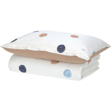 Parure de lit réversible Blanc cassé, bleu, marron 3 - vertbaudet enfant 
