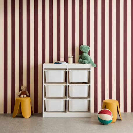 Meuble de rangement enfant 6 bacs de rangement en plastique Blanc+Naturel 1 - vertbaudet enfant 