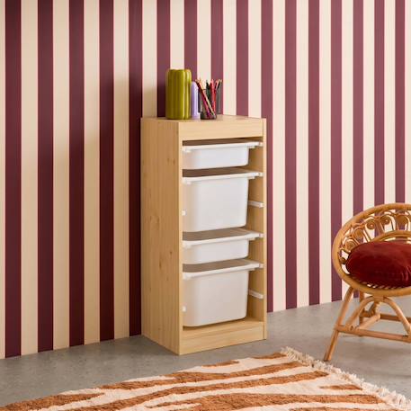 Meuble de rangement enfant 4 bacs de rangement Blanc+Naturel 11 - vertbaudet enfant 