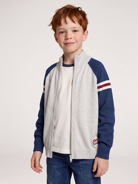 Gilet zippé col montant enfant garçon gris chiné 2 - vertbaudet enfant 