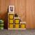 Meuble de rangement enfant escalier 6 bacs de rangement décor bois naturel - sora Beige+Moutarde+Pêche 7 - vertbaudet enfant 