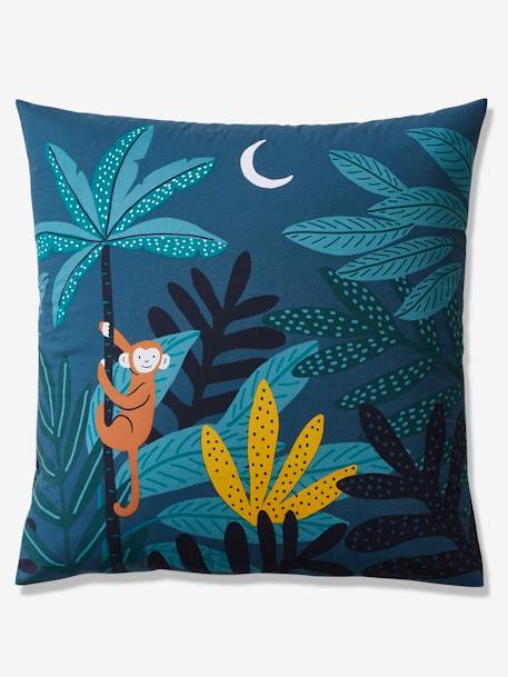 Parure housse de couette enfant et taie d'oreiller JUNGLE NIGHT bleu / multicolore 6 - vertbaudet enfant 