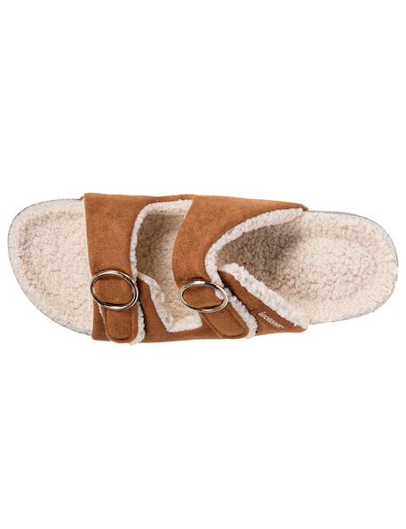 Chaussons mules ouvertes ultra-confortables patch talon, en cuir Camel 6 - vertbaudet enfant 