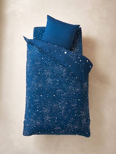 Parure housse de couette enfant détails phosphorescents et taie d'oreiller OURS POLAIRE bleu foncé 8 - vertbaudet enfant 