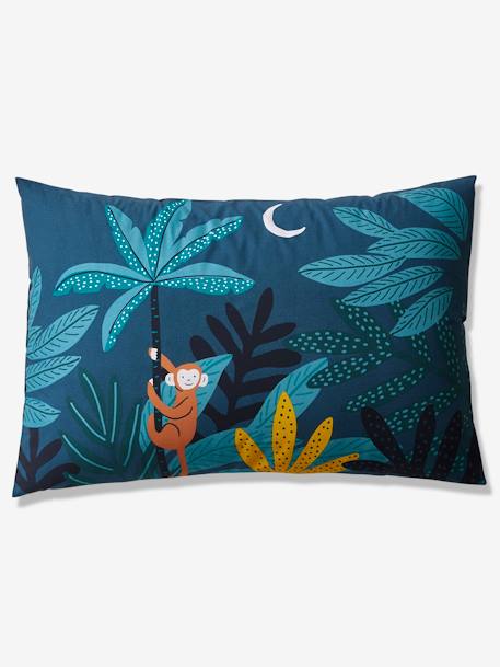 Parure housse de couette enfant et taie d'oreiller JUNGLE NIGHT bleu / multicolore 7 - vertbaudet enfant 