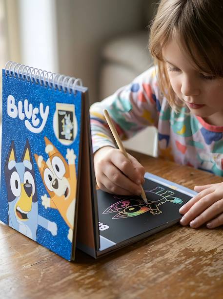 Set de papeterie bluey carnet à gratter et stylo Bleu pailleté 2 - vertbaudet enfant 