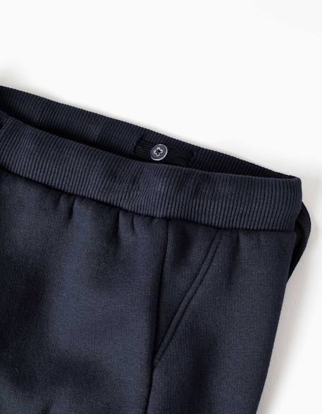 Pantalon de jogging en coton peigné avec poches cargo et imprimé Bleu foncé+Vert foncé 3 - vertbaudet enfant 
