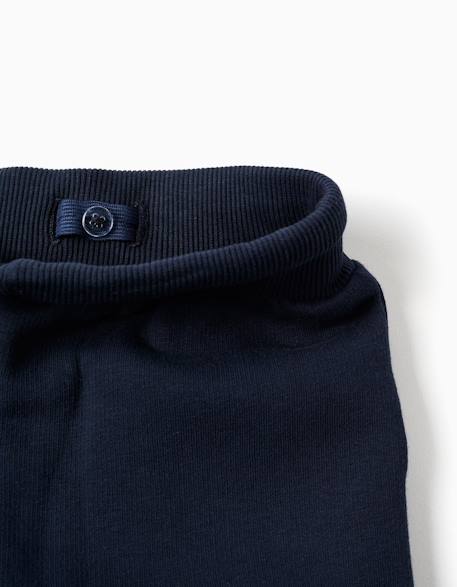 Pantalon de jogging en coton peigné avec poches cargo et imprimé Bleu foncé+Vert foncé 3 - vertbaudet enfant 