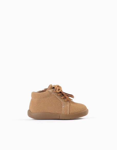 Bottines barefoot à lacets et franges Marron 2 - vertbaudet enfant 