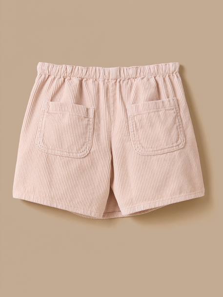 Jupe short en velours fille Rose poudre 2 - vertbaudet enfant 