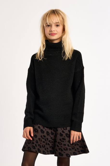 Pull oversize, col roulé Fuchsia+Noir+Offwhite 6 - vertbaudet enfant 