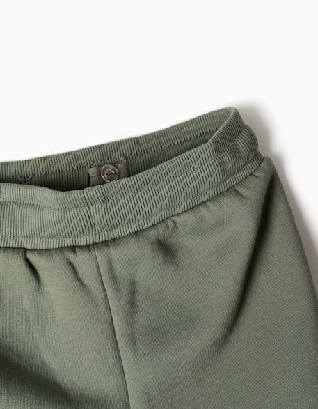 Pantalon de jogging en coton peigné avec poches cargo et imprimé Bleu foncé+Vert foncé 7 - vertbaudet enfant 
