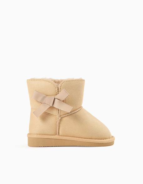 Bottines à doublure en peluche douce synthétique Beige 1 - vertbaudet enfant 
