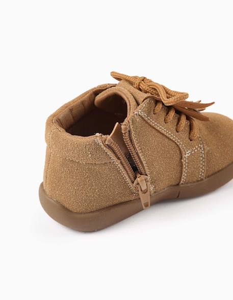 Bottines barefoot à lacets et franges Marron 4 - vertbaudet enfant 