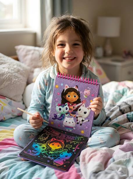Carnet à gratter gabby et la maison magique avec stylo pailleté Rose pailleté 1 - vertbaudet enfant 