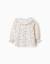 Blouse en coton à manches longues et motif fleuri Blanc 2 - vertbaudet enfant 