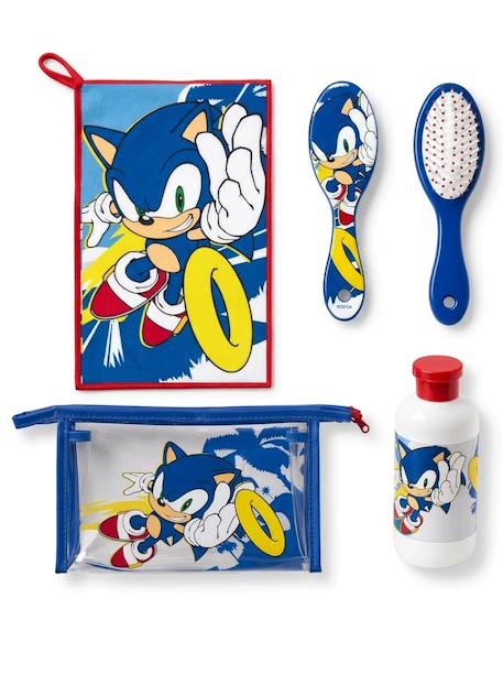 Set de toilette sonic sega : trousse transparente, brosse, gant et flacon Transparent et bleu 3 - vertbaudet enfant 