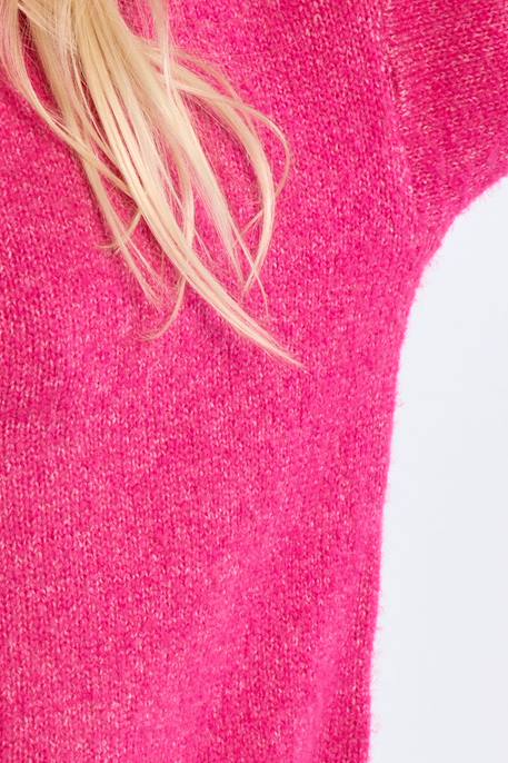 Pull oversize, col roulé Fuchsia+Noir+Offwhite 2 - vertbaudet enfant 