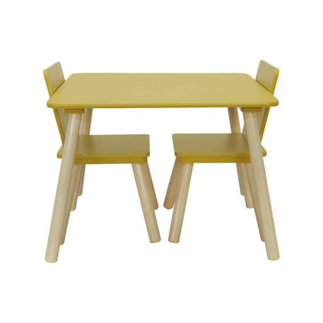 Table carrée enfant bois de pin 2 assises - judith Blanc+Jaune+Rose+Terracotta+Vert+Vert olive 11 - vertbaudet enfant 