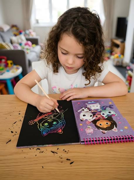 Carnet à gratter gabby et la maison magique avec stylo pailleté Rose pailleté 2 - vertbaudet enfant 