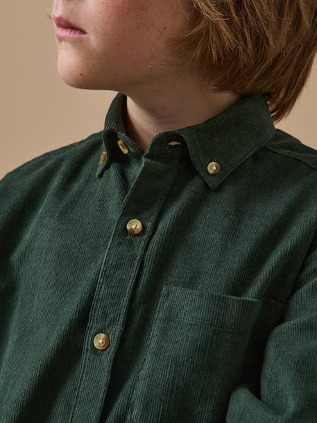 Chemise en velours garçon Bleu+Bleu+Kaki 11 - vertbaudet enfant 