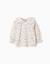 Blouse en coton à manches longues et motif fleuri Blanc 1 - vertbaudet enfant 