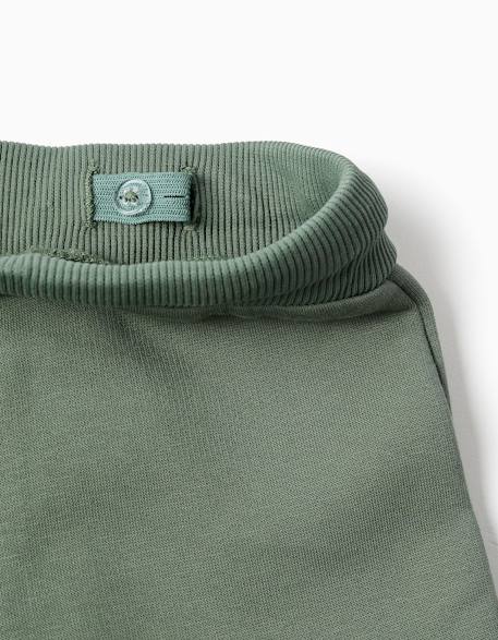 Pantalon de jogging en coton peigné avec poches cargo et imprimé Bleu foncé+Vert foncé 6 - vertbaudet enfant 