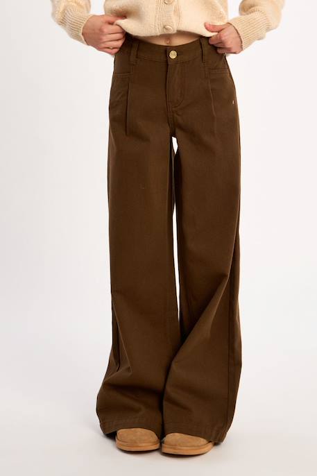 Denim large, taille haute Chocolate 3 - vertbaudet enfant 