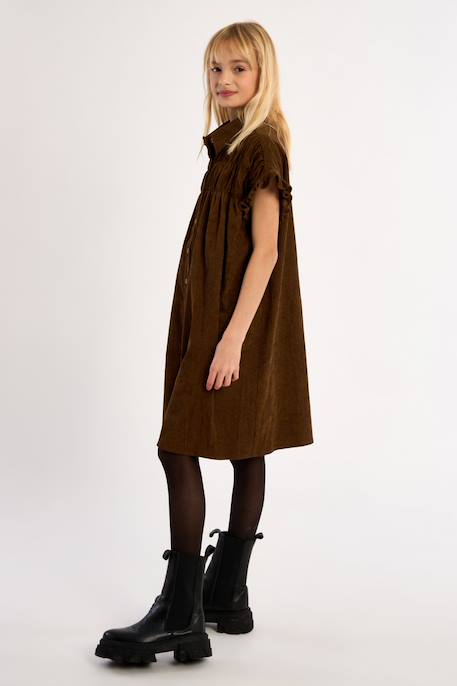 Robe chemise à fronces Chocolate 3 - vertbaudet enfant 