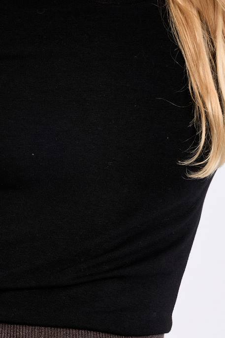 Top manches longues col montant Noir+Offwhite 2 - vertbaudet enfant 
