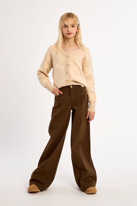 Denim large, taille haute Chocolate 4 - vertbaudet enfant 
