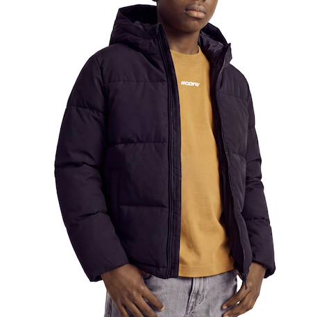 Doudoune à capuche garçon surface Gris+Noir 4 - vertbaudet enfant 