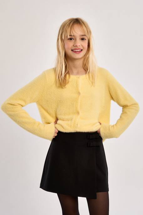 Cardigan duveteux Camel+Jaune+Noir+Old pink 6 - vertbaudet enfant 