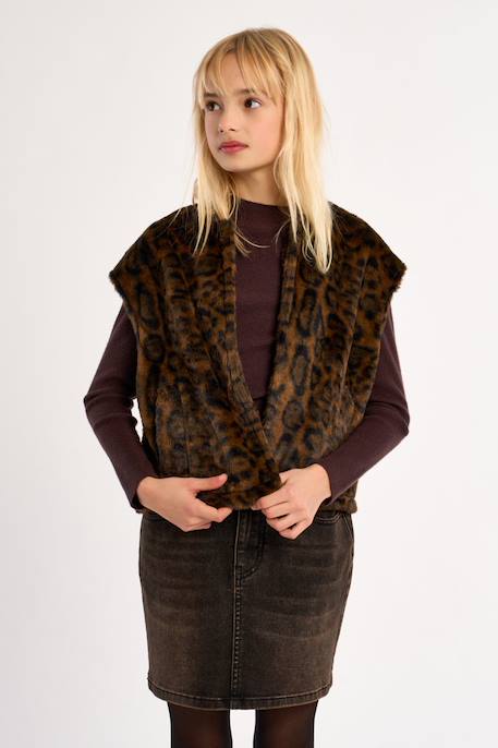 Veste sans manches en fausse fourrure Chocolate 4 - vertbaudet enfant 