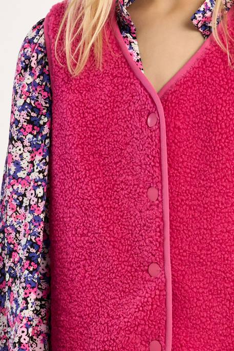 Veste sans manches, imitation mouton Fuchsia+Khaki+Noir+Offwhite 2 - vertbaudet enfant 