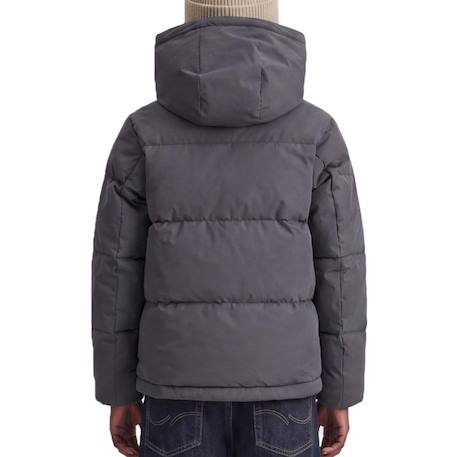 Doudoune à capuche garçon surface Gris+Noir 3 - vertbaudet enfant 