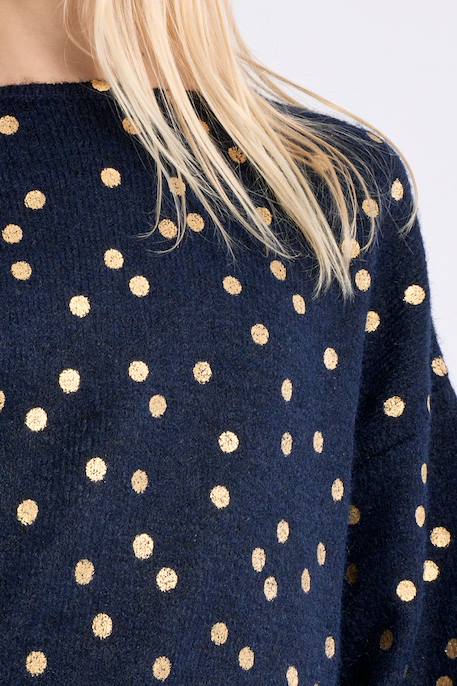 Pull en maille, imprimé pois Navy blue 2 - vertbaudet enfant 