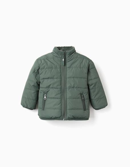 Doudoune réversible avec sherpa Vert foncé 3 - vertbaudet enfant 