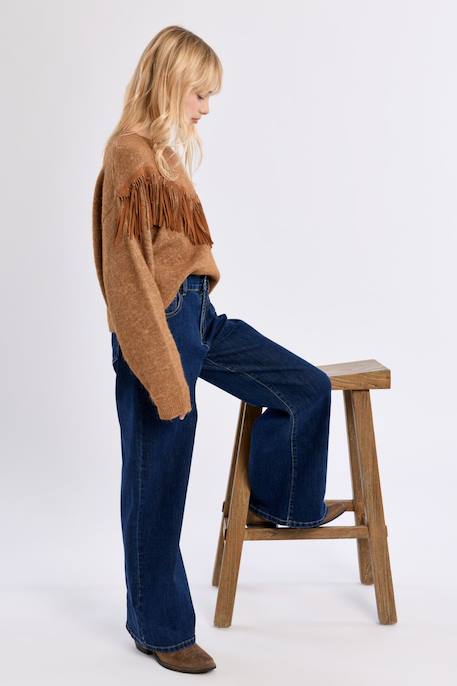 Pull en maille, détail franges Camel 4 - vertbaudet enfant 