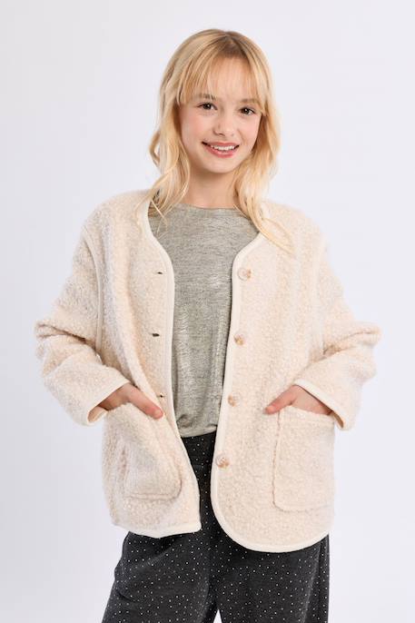 Veste texturée, à boutons Offwhite 3 - vertbaudet enfant 