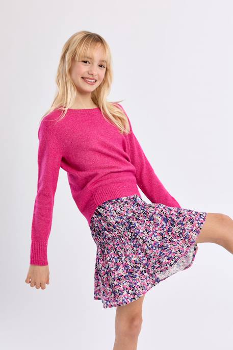 Pull en maille, parsemé de sequins Fuchsia 5 - vertbaudet enfant 