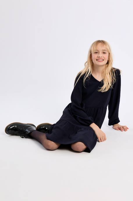 Robe mi-longue, multi-volants Navy blue 4 - vertbaudet enfant 
