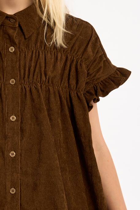 Robe chemise à fronces Chocolate 2 - vertbaudet enfant 