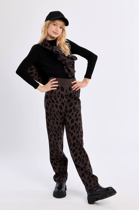 Pantalon en maille, imprimé animalier Dark grey 3 - vertbaudet enfant 