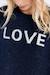 Pull en maille 'love' - fille Navy blue 2 - vertbaudet enfant 