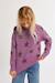 Pull en maille à motifs étoiles - fille Mauve+Noir+Purple 1 - vertbaudet enfant 