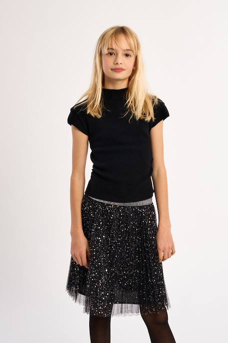 Top froncé, col montant Noir 4 - vertbaudet enfant 
