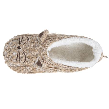 Chaussettes d'intérieur maille torsadée, picots antidérapants Beige chiné 2 - vertbaudet enfant 