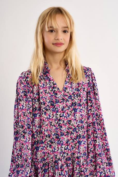 Robe volantée, motif fleuri Pink blanca 5 - vertbaudet enfant 