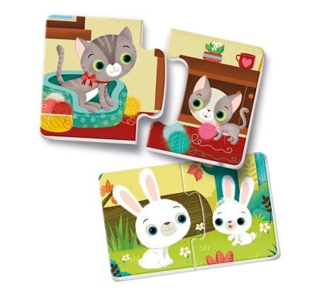 Jeu éducatif bébé les animaux et leurs petits -2 - 4 Ans | Jeu Éducatif d'Association Les animaux et leur petit 2 - vertbaudet enfant 